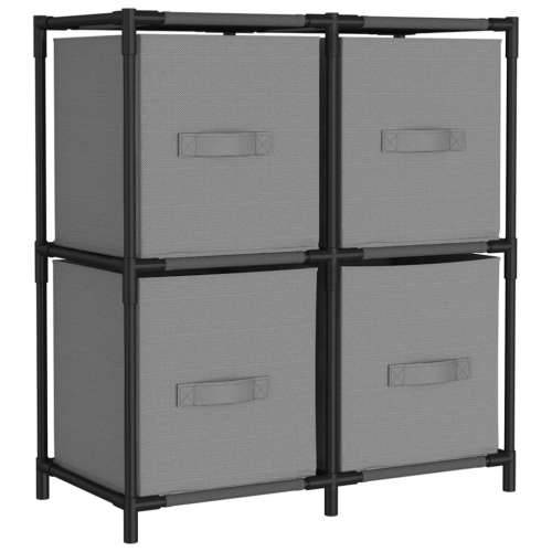Ormarić za pohranu s 4 platnene košare sivi 63x30x71 cm čelični - Siva 1 Cijena
