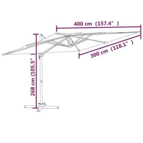 LED konzolni suncobran antracit 400 x 300 cm Cijena