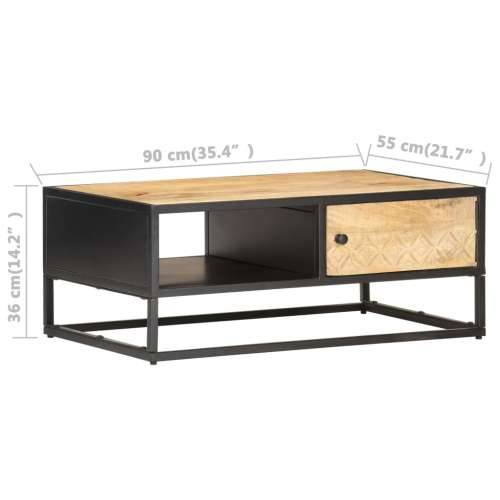 Stolić za kavu s izrezbarenim vratima 90x55x36 cm drvo manga Cijena