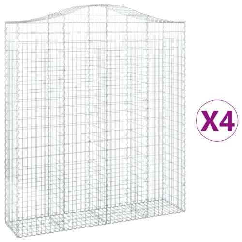 Lučne gabionske košare 4 kom 200x50x220/240cm pocinčano željezo - 200 x 50 x 220/240 cm 4 Cijena