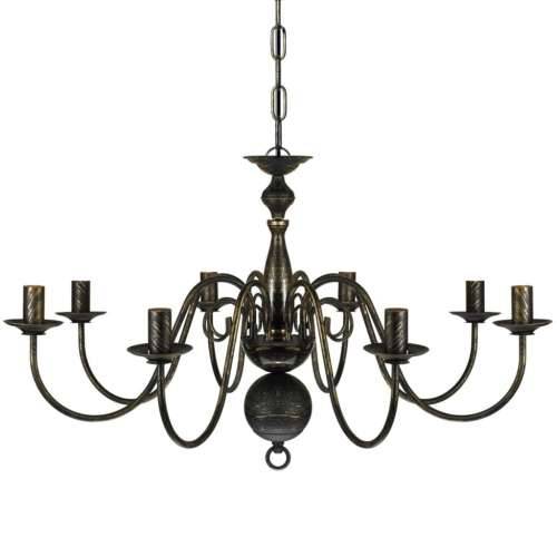 Metalni luster u antiknom stilu crni 8 x E14 žarulja - Crna 80 x 45 cm 1 8 Cijena