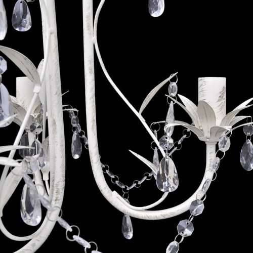 Kristalni viseći stropni lusteri 2 kom elegantni bijeli - 2 1 Cijena