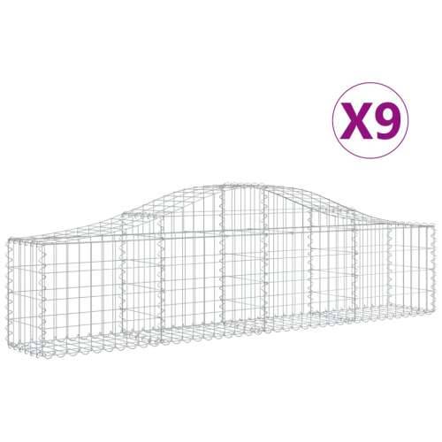 Lučne gabionske košare 9 kom 200x30x40/60 cm pocinčano željezo - 200 x 30 x 40/60 cm 9 Cijena