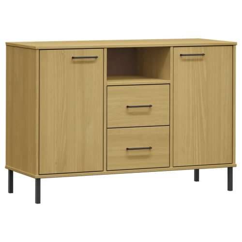 Komoda s metalnim nogama smeđa 113x40x77 cm masivno drvo OSLO - Smeđa 1 Cijena
