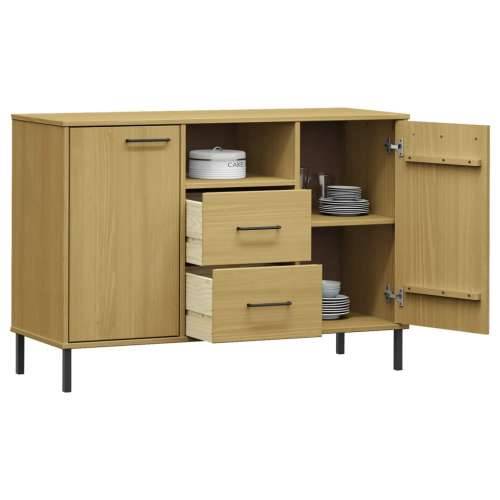 Komoda s metalnim nogama smeđa 113x40x77 cm masivno drvo OSLO - Smeđa 1 Cijena