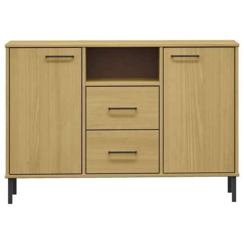 Komoda s metalnim nogama smeđa 113x40x77 cm masivno drvo OSLO - Smeđa 1 Cijena