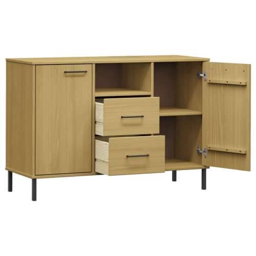 Komoda s metalnim nogama smeđa 113x40x77 cm masivno drvo OSLO - Smeđa 1 Cijena