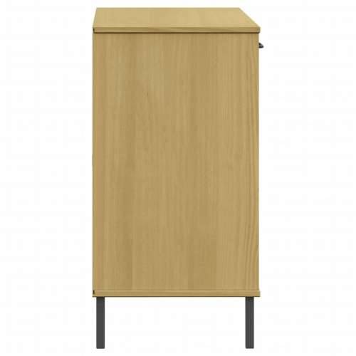Komoda s metalnim nogama smeđa 113x40x77 cm masivno drvo OSLO - Smeđa 1 Cijena