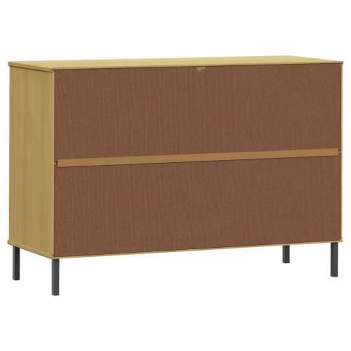 Komoda s metalnim nogama smeđa 113x40x77 cm masivno drvo OSLO - Smeđa 1 Cijena