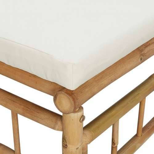 Kutna vrtna sofa od bambusa s krem bijelim jastucima - Krema 1 kutna sofa Cijena
