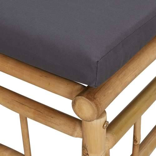Kutna vrtna sofa od bambusa s tamnosivim jastucima - Tamno siva 1 kutna sofa Cijena