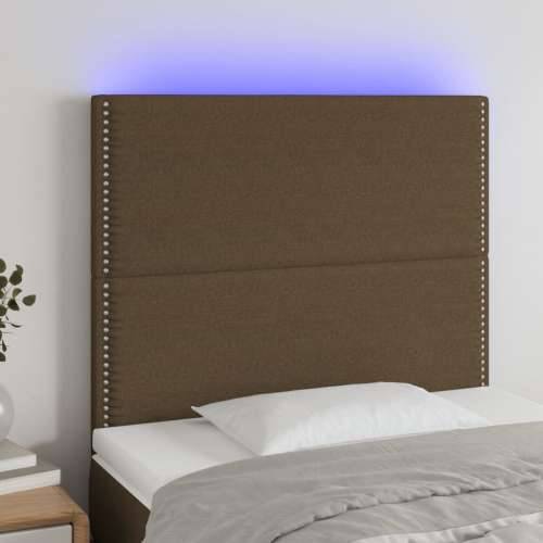 LED uzglavlje tamnosmeđe 100x5x118/128 cm od tkanine - Tamno smeđa 100 x 5 x 118/128 cm 1 Cijena