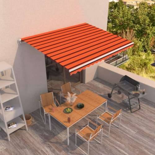 Tenda na ručno uvlačenje 450 x 350 cm narančasto-smeđa - Šareni 450 x 350 cm 1 Cijena