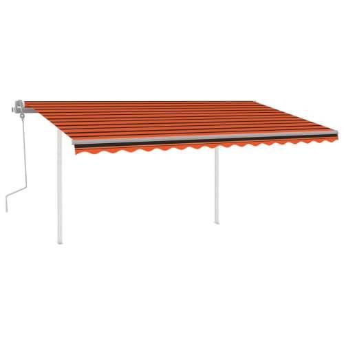 Tenda na ručno uvlačenje sa stupovima 4x3,5 m narančasto-smeđa - Šareni 4 x 3.5 m 1 Cijena