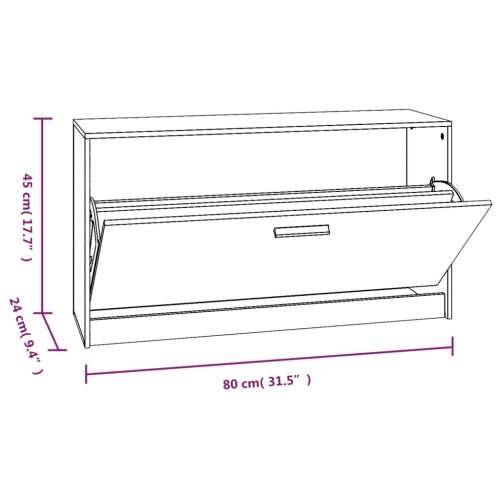 Klupa za cipele boja betona 80x24x45 cm konstruirano drvo - Beton siva 1 Cijena