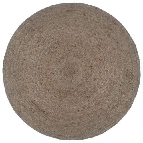 Ručno rađeni tepih od jute okrugli 240 cm sivi
