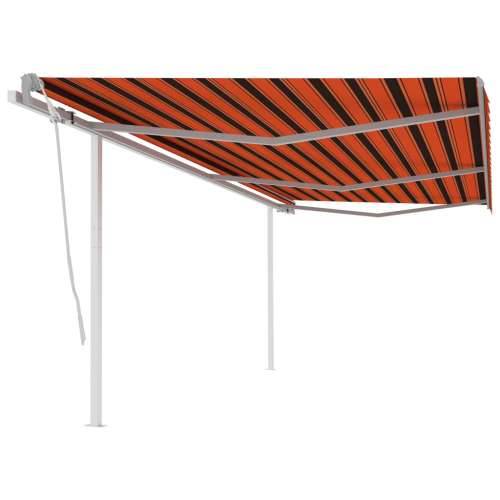 Tenda na ručno uvlačenje sa stupovima 6x3,5 m narančasto-smeđa - Šareni 6 x 3.5 m 1 Cijena