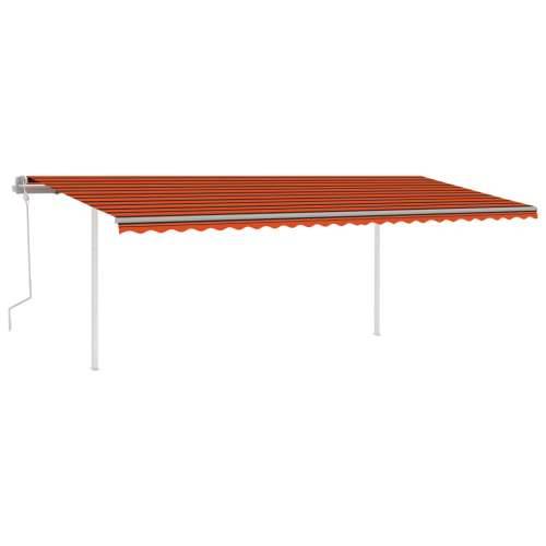 Tenda na ručno uvlačenje sa stupovima 6x3,5 m narančasto-smeđa - Šareni 6 x 3.5 m 1 Cijena