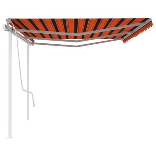 Tenda na ručno uvlačenje sa stupovima 6x3,5 m narančasto-smeđa - Šareni 6 x 3.5 m 1 Cijena