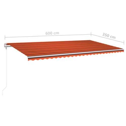 Tenda na ručno uvlačenje sa stupovima 6x3,5 m narančasto-smeđa - Šareni 6 x 3.5 m 1 Cijena