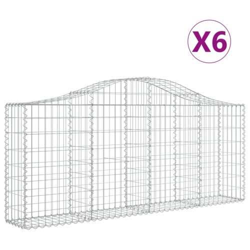 Lučne gabionske košare 6 kom 200x30x80/100 cm pocinčano željezo - 200 x 30 x 80/100 cm 6 Cijena