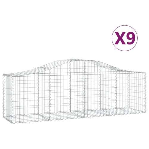 Lučne gabionske košare 9 kom 200x50x60/80 cm pocinčano željezo - 200 x 50 x 60/80 cm 9 Cijena
