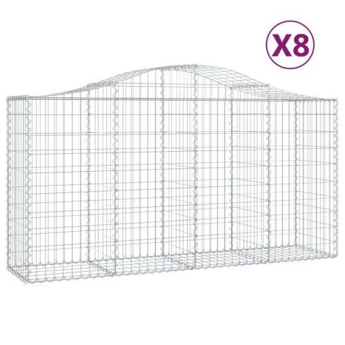 Lučne gabionske košare 8 kom 200x50x100/120cm pocinčano željezo - 200 x 50 x 100/120 cm 8 Cijena