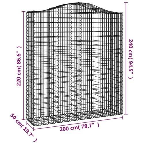Lučne gabionske košare 2 kom 200x50x220/240cm pocinčano željezo - 200 x 50 x 220/240 cm 2 Cijena