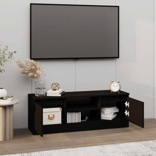 TV ormarić s vratima crni 102 x 30 x 36 cm - Crna 1 Cijena