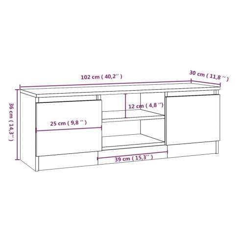 TV ormarić s vratima crni 102 x 30 x 36 cm - Crna 1 Cijena
