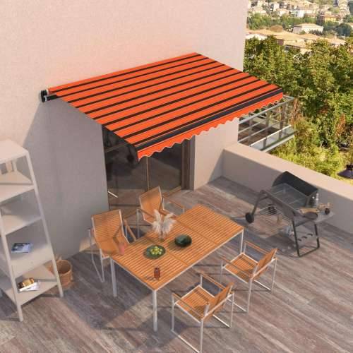 Tenda na ručno uvlačenje 450 x 350 cm narančasto-smeđa - Šareni 450 x 350 cm 1 Cijena