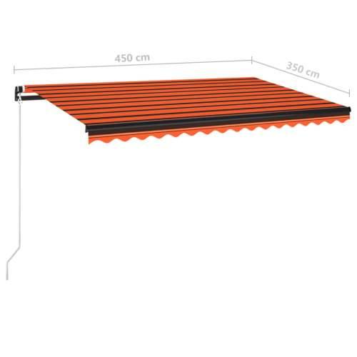 Tenda na ručno uvlačenje 450 x 350 cm narančasto-smeđa - Šareni 450 x 350 cm 1 Cijena