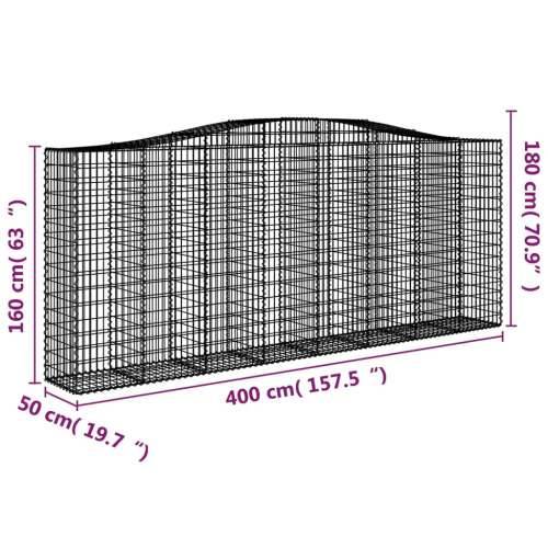 Gabion - Gabion ograde - Gabionska košara s lukom 400x50x160/180 cm pocinčano željezo - 400 x 50 x 160/180 cm 1 Cijena