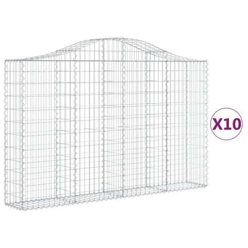Lučne gabionske košare 10kom 200x30x120/140cm pocinčano željezo - 200 x 30 x 120/140 cm 10 Cijena