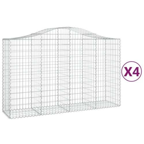 Lučne gabionske košare 4 kom 200x50x120/140cm pocinčano željezo - 200 x 50 x 120/140 cm 4 Cijena