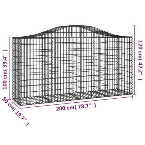 Lučne gabionske košare 4 kom 200x50x100/120cm pocinčano željezo - 200 x 50 x 100/120 cm 4 Cijena