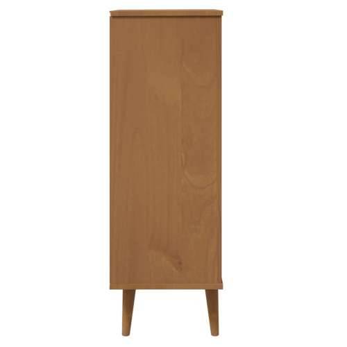 Ormarić za cipele MOLDE smeđi 59,5x35x103 cm masivna borovina - Smeđa i bijela 1 Cijena