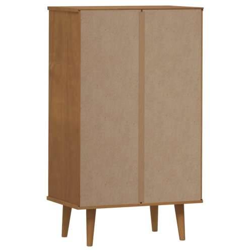 Ormarić za cipele MOLDE smeđi 59,5x35x103 cm masivna borovina - Smeđa i bijela 1 Cijena