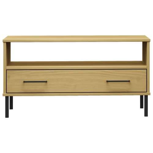 Stolić za kavu s metalnim nogama smeđi 85x50x45 cm drveni OSLO - Smeđa 1 Cijena
