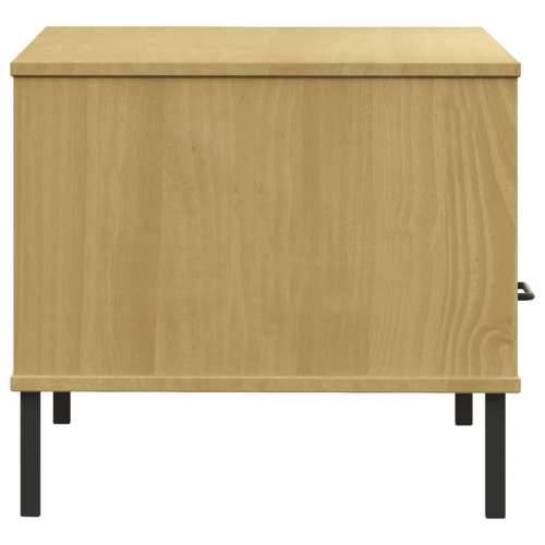 Stolić za kavu s metalnim nogama smeđi 85x50x45 cm drveni OSLO - Smeđa 1 Cijena