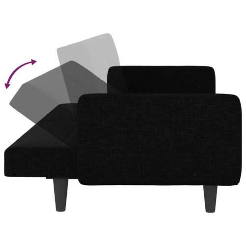 Kauč na razvlačenje s jastucima crni od tkanine Cijena