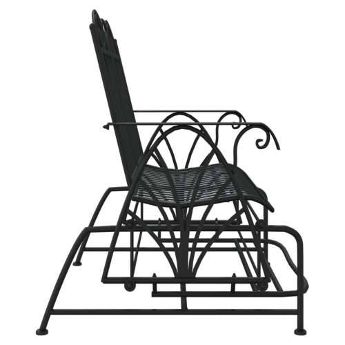 Klupa za ljuljanje s 2 sjedala 114 cm crna čelična Cijena
