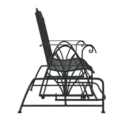 Klupa za ljuljanje s 2 sjedala 114 cm crna čelična Cijena