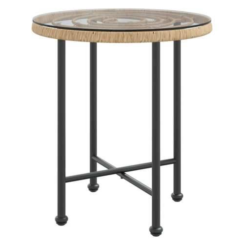 Blagovaonski stol Ø 50 cm od kaljenog stakla i čelika - Smeđa Ø 50 x 55 cm 1 Cijena