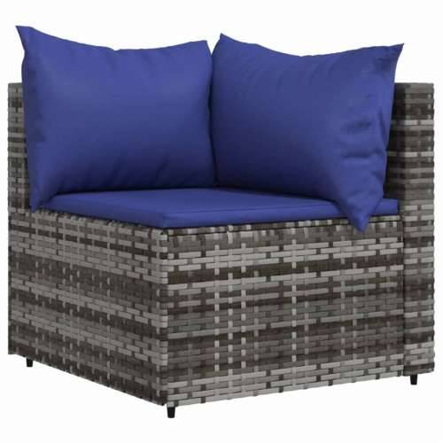 Kutna vrtna sofa od poliratana s jastucima siva - Siva i plava 1 kutna sofa Cijena