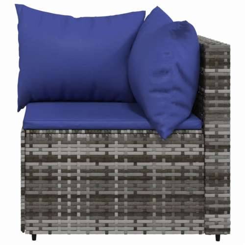 Kutna vrtna sofa od poliratana s jastucima siva - Siva i plava 1 kutna sofa Cijena