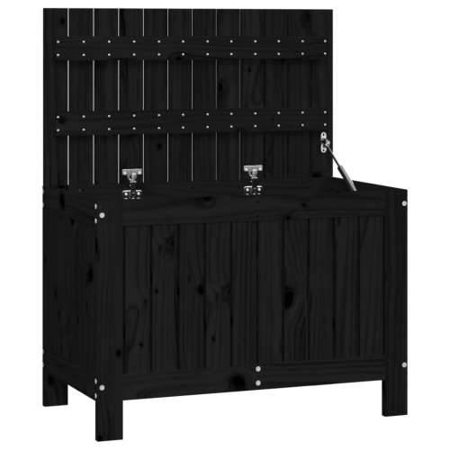 Vrtna kutija za pohranu crna 76x42,5x54 cm od masivne borovine - Crna boja bora 76 x 42.5 x 54 cm Cijena