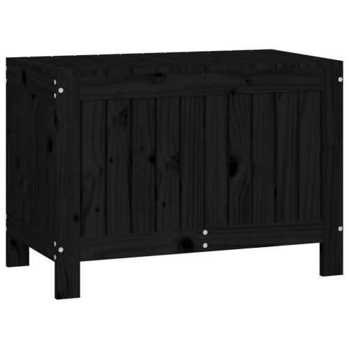 Vrtna kutija za pohranu crna 76x42,5x54 cm od masivne borovine - Crna boja bora 76 x 42.5 x 54 cm Cijena