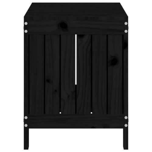 Vrtna kutija za pohranu crna 76x42,5x54 cm od masivne borovine - Crna boja bora 76 x 42.5 x 54 cm Cijena