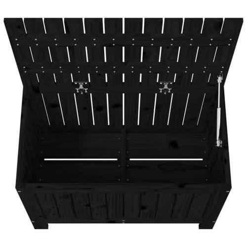 Vrtna kutija za pohranu crna 76x42,5x54 cm od masivne borovine - Crna boja bora 76 x 42.5 x 54 cm Cijena